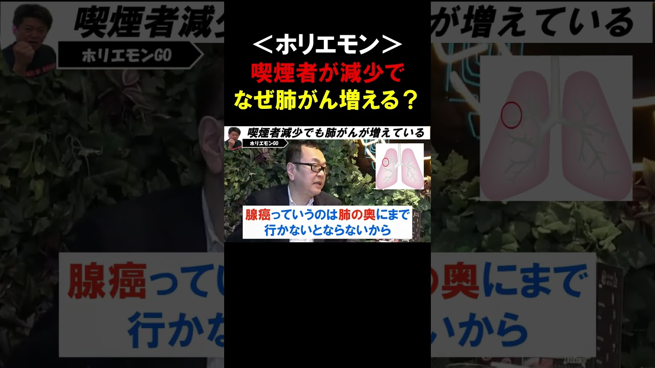 【ホリエモン】タバコを吸う人が減ってるのに、なぜ「肺がん」の人は減らないの？【堀江貴文  切り抜き】#shorts