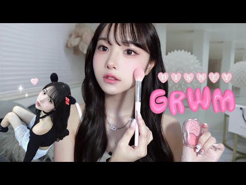 【GRWM】ディズニー激盛れピンクメイク🎀⟡.·デートにも使えるょ👩🏼‍❤️‍👨🏼♡